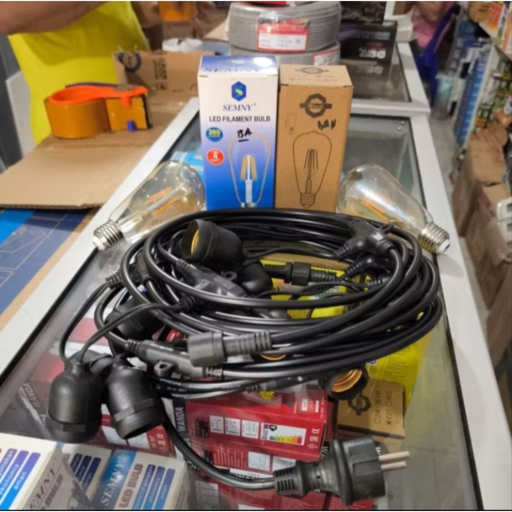 lampu LED Cafe 4W Semny Wandi Kabel fitting Lampu Cafe 10Meter 10 fitting original