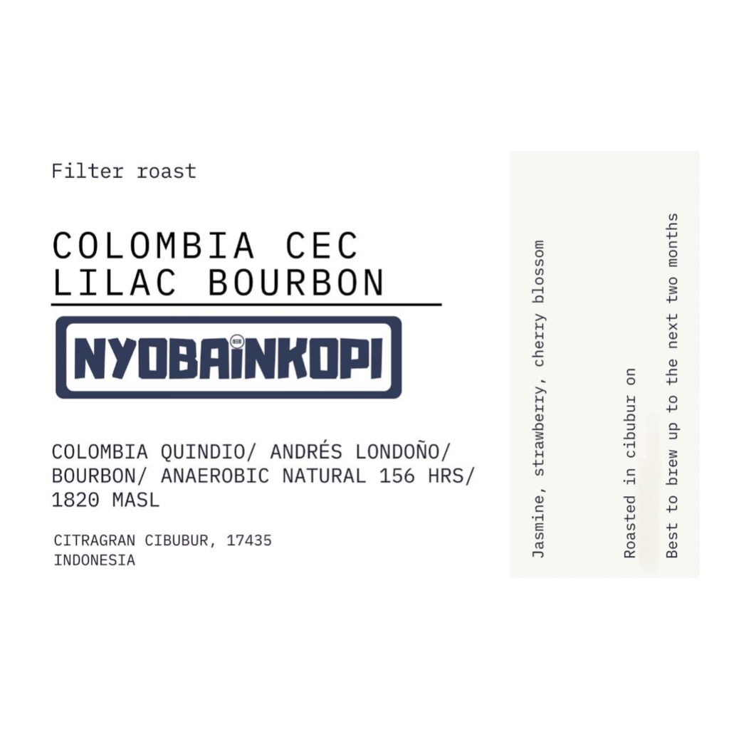 

Colombia CEC Lilac Bourbon - (roasted beans - biji kopi sangrai) - 100gr