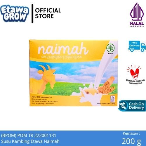 

Susu Kambing Etawa Bubuk Naimah Asli Original Kemasan 10 Sachet