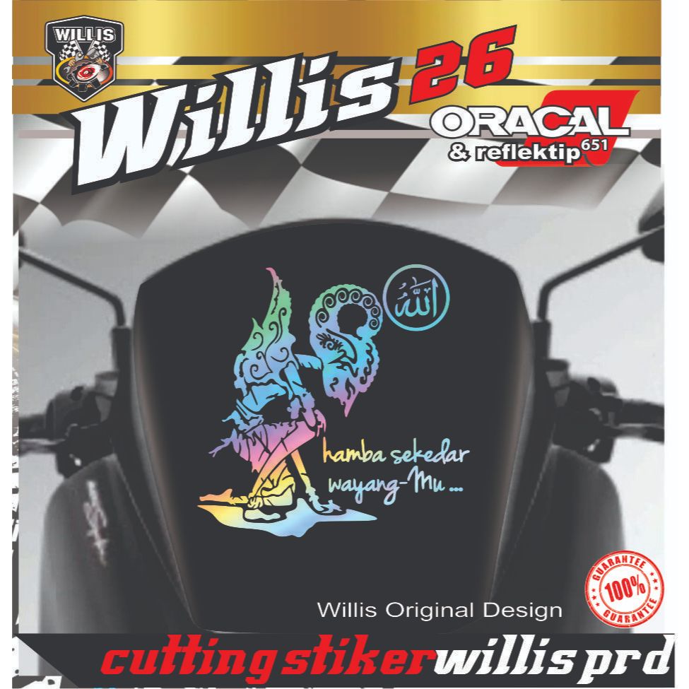 STIKER CUTTING HAMBA SEKEDAR WAYANG MU STIKER WINDSHIEL VISOR MOTOR NMAX VCX LAPTOP DLL