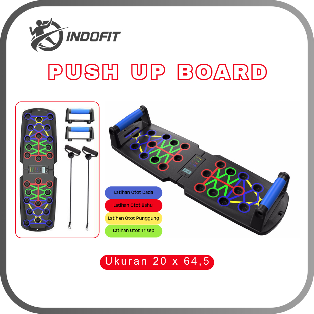 DISKON INDOFIT PUSH UP BOARD PUSH UP STAND ALAT FITNESS ALAT PUSH UP, PAPAN PUSH UP BOARD ALAT PUSH