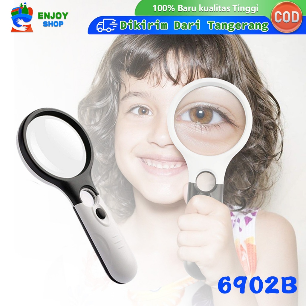 

3 LED Kaca Pembesar 2in1 Magnifying Glass Bahan Tahan ABS Loupe Untuk Membaca Dan Perhiasan