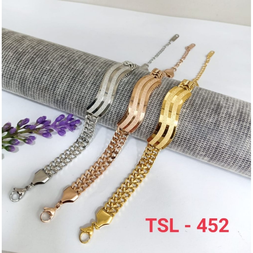 GELANG RANTAI PLAT/GELANG RANTAI BALOK 100%TITANIUM