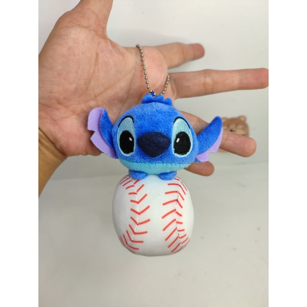 boneka stitch lilo and stitch basebal mini keychain