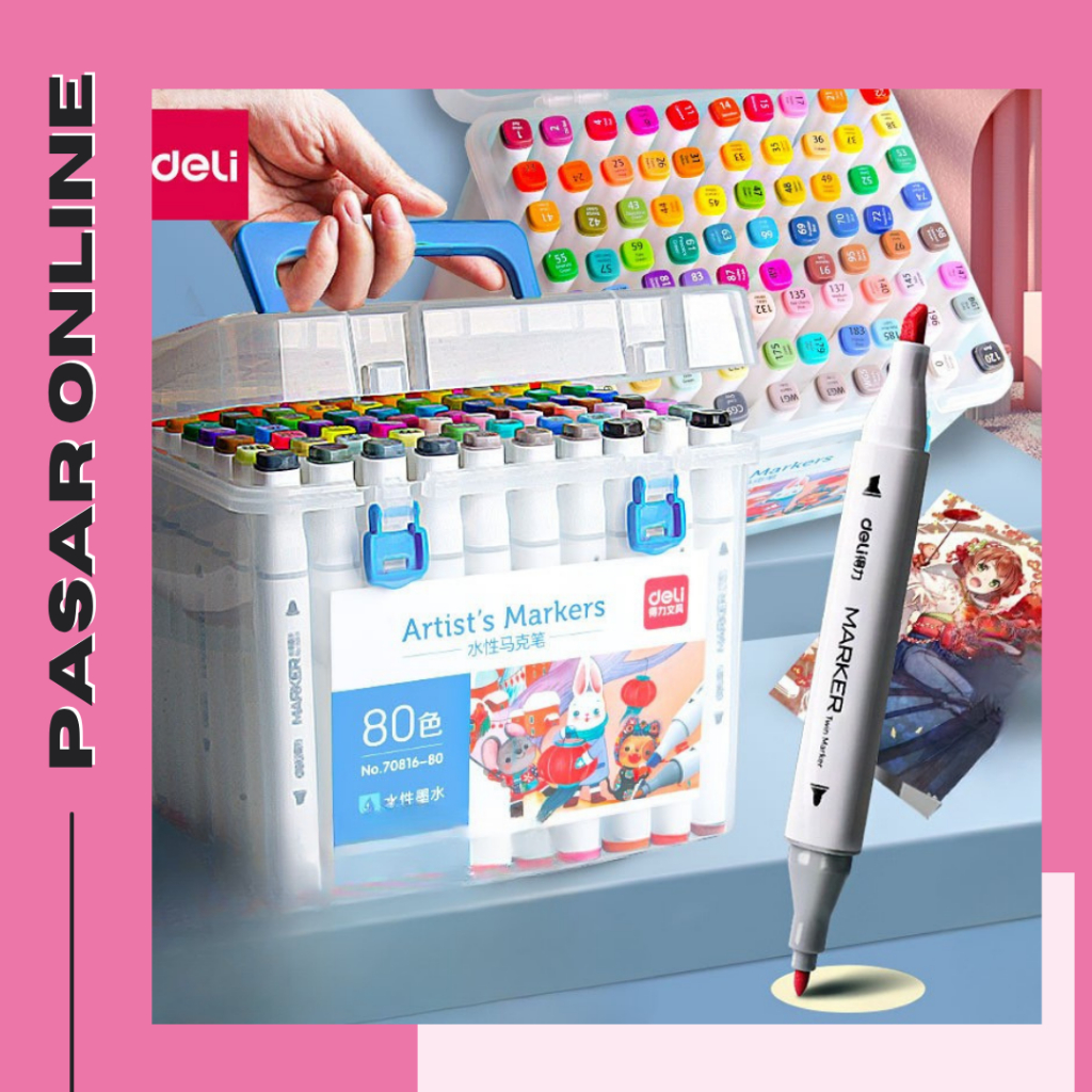 

DELI039 Deli Sketch Marker / Water-based Marker / Spidol Sketsa Double Tip 80 Warna 70816 Y1679