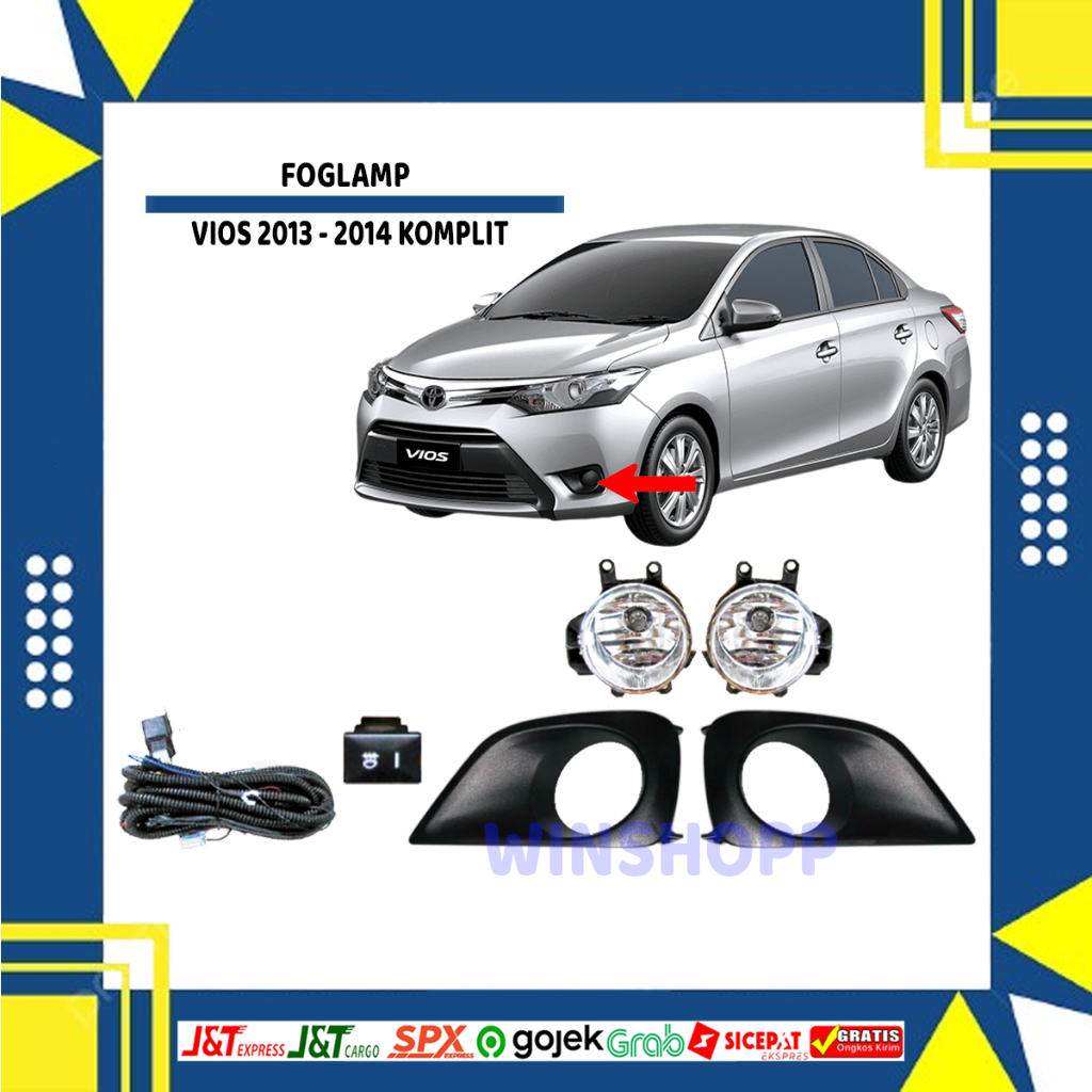 FOG LAMP FOGLAMP VIOS 2013 - 2014 KOMPLIT