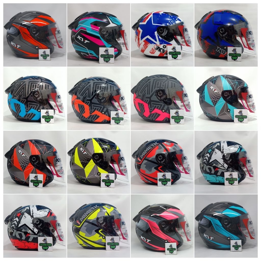 Helm KYT GALAXY FLAT R  2 kaca motif ukuran M, L, XL, XXL