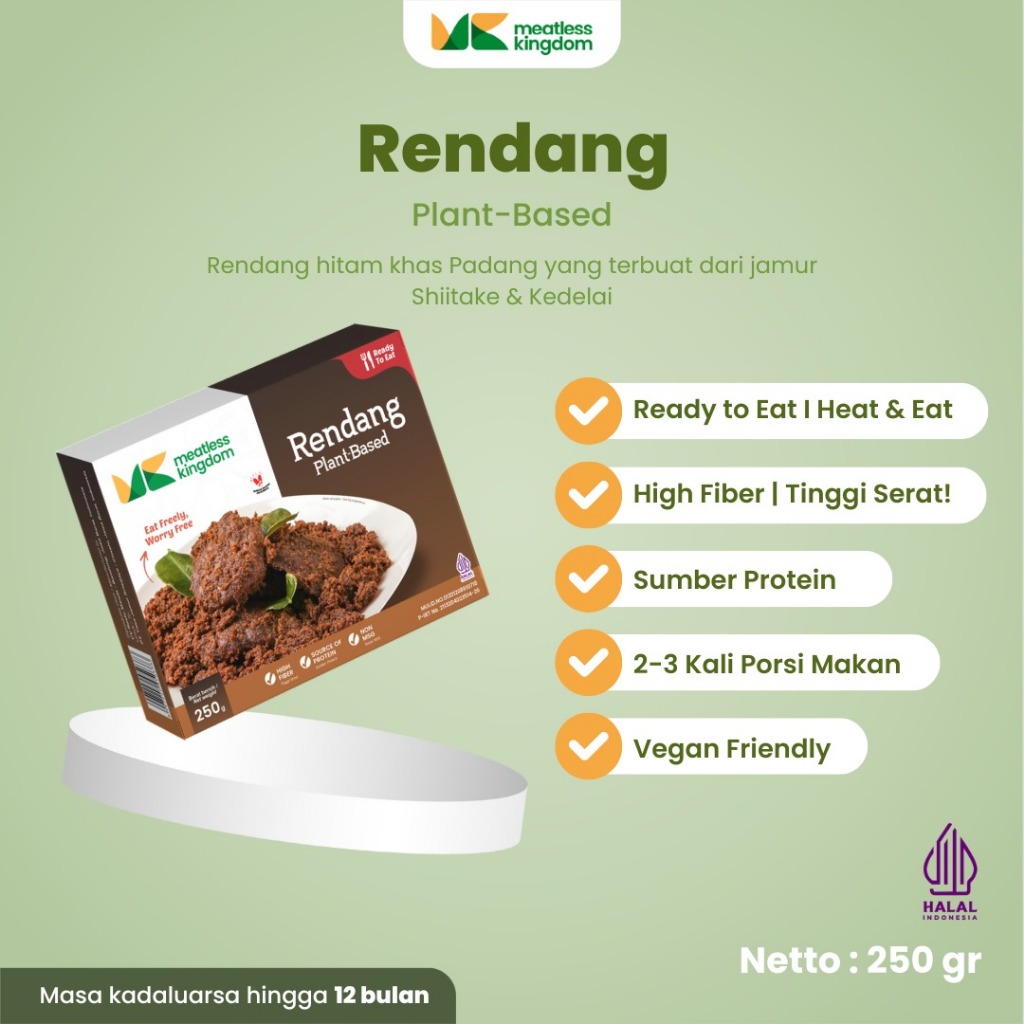 

Daging Vegan Rendang - Meatless Kingdom - Kaya Serat & Sumber Protein