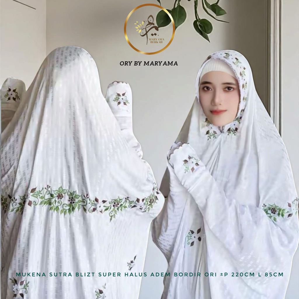 MUKENA TERUSAN SUTRA BLIZT MEWAH BORDIR CANTIK /HARGA BERSAHABAT