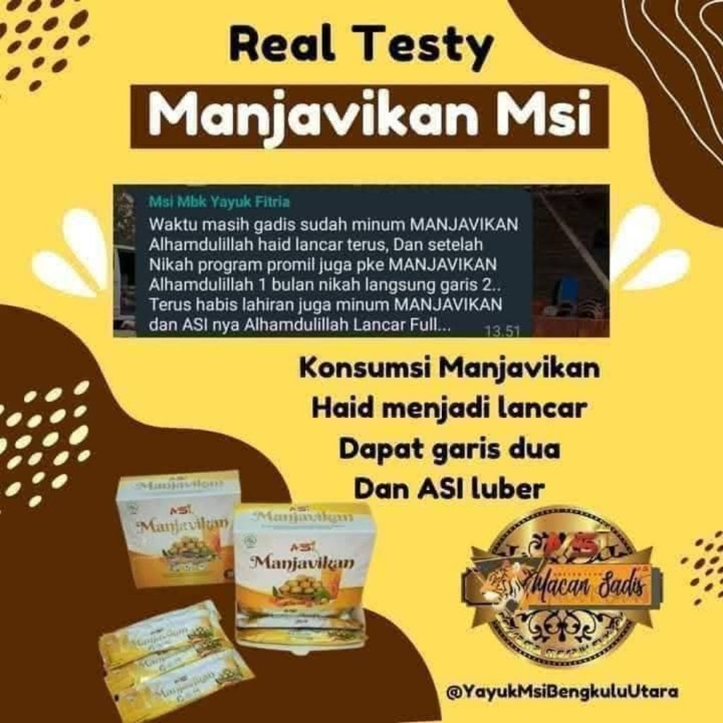 Manjavikan MSI BPOM melancarkan haid