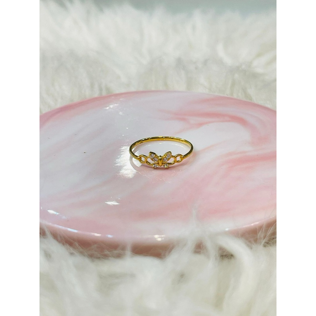 cincin kupu kupu AD cute simple uk 13 terbaru emas asli kadar 875