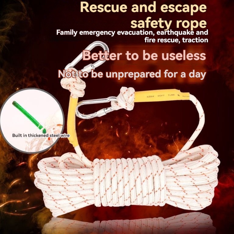 KODE Q93B Safety rope Double hook work rope home protection rope emergency fire rope