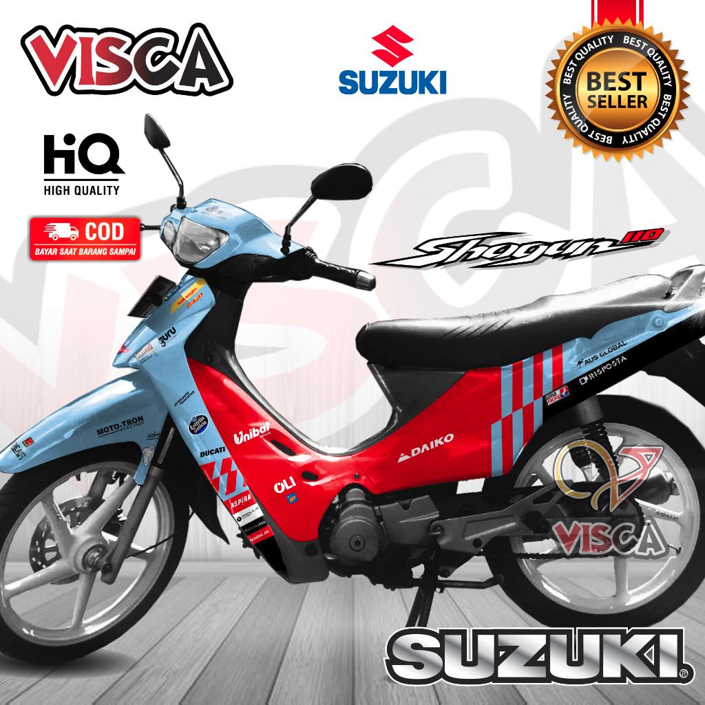 Decal Shogun 110 R Full Body Stiker Shogun 110 R Full Body Striping Shogun 110 R Full Body GRESINI