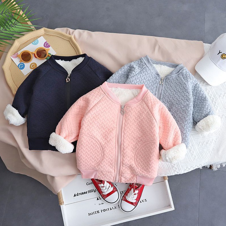 KODE S92V Jaket Bulu Bayi Laki Laki Dan Perempuan Bomber Import Jaket Bulu Anak Laki Laki Perempuan