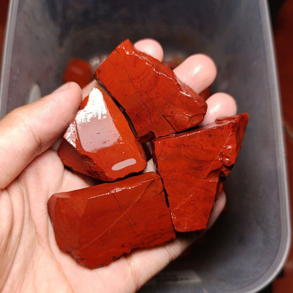 Bahan Ati Ayam Jesper Natural / Batu Ati Ayam Merah Jesper Solid / Bongkahan Merah Ati Ayam / batu A