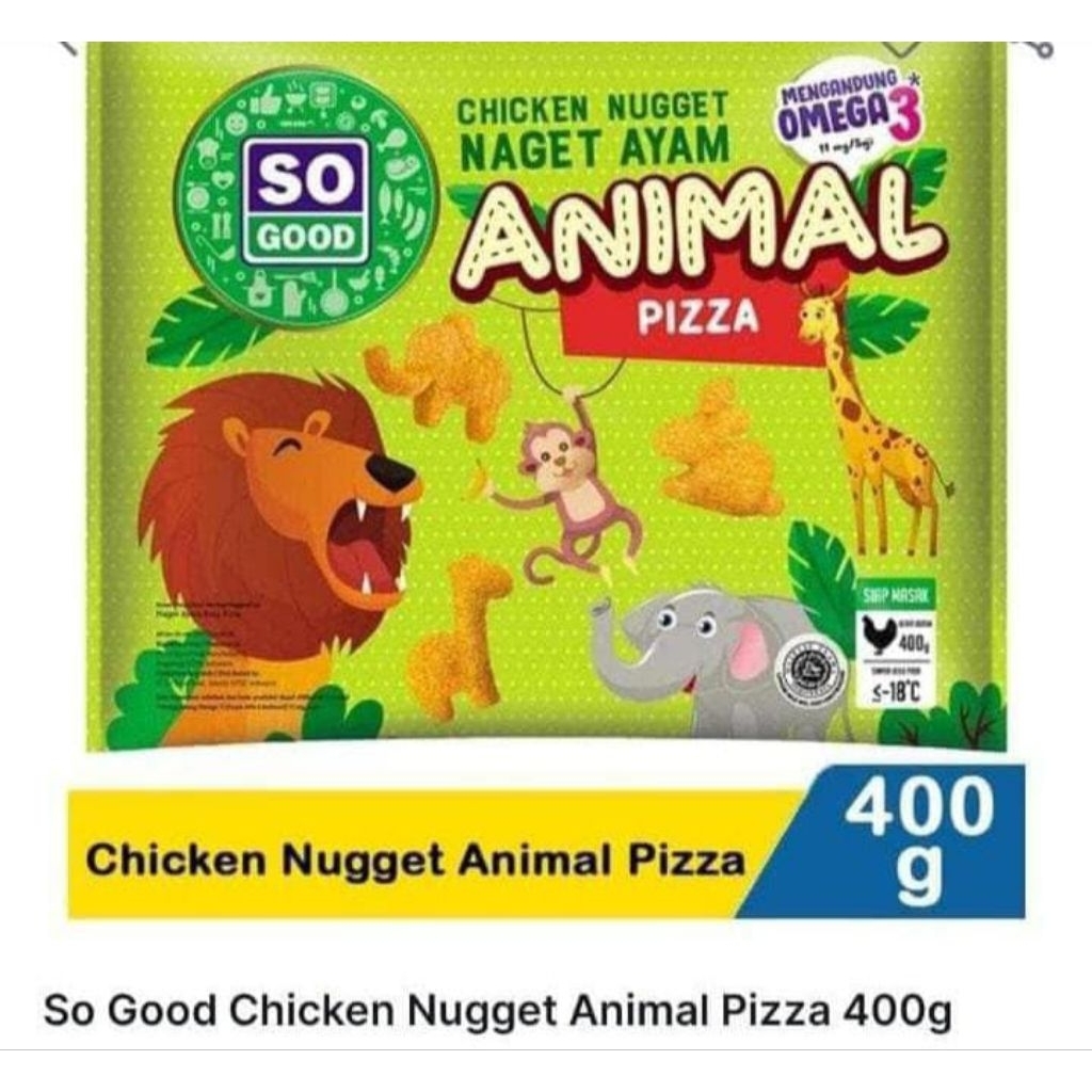 

CHICKEN NUGGET ANIMAL PIZZA SO GOOD 400GR