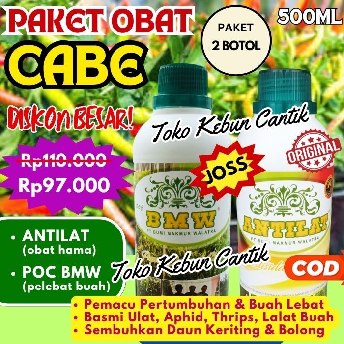 Paket Pupuk Organik & Obat Hama untuk Cabe | POC BMW dan Antilat 500ml | Obat Daun Keriting | Basmi 