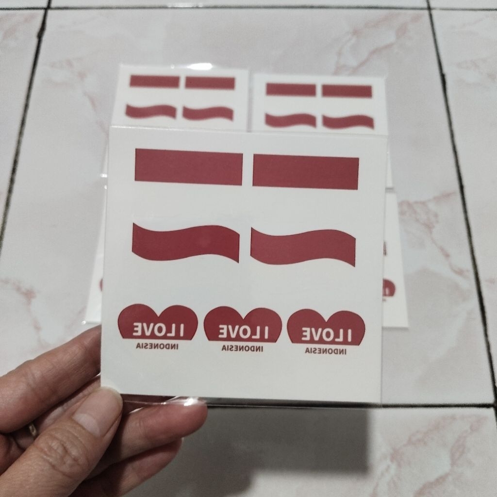 Temporary Tattoo / Tato bendera Merah Putih Pipi Muka tangan