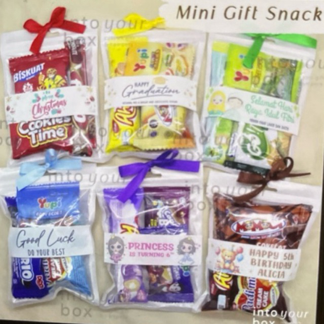 

Hampers snack mini dengan ziplock | hampers mini | mini gift snack | Mini hampers ulang tahun/wisuda/lebaran/freebies