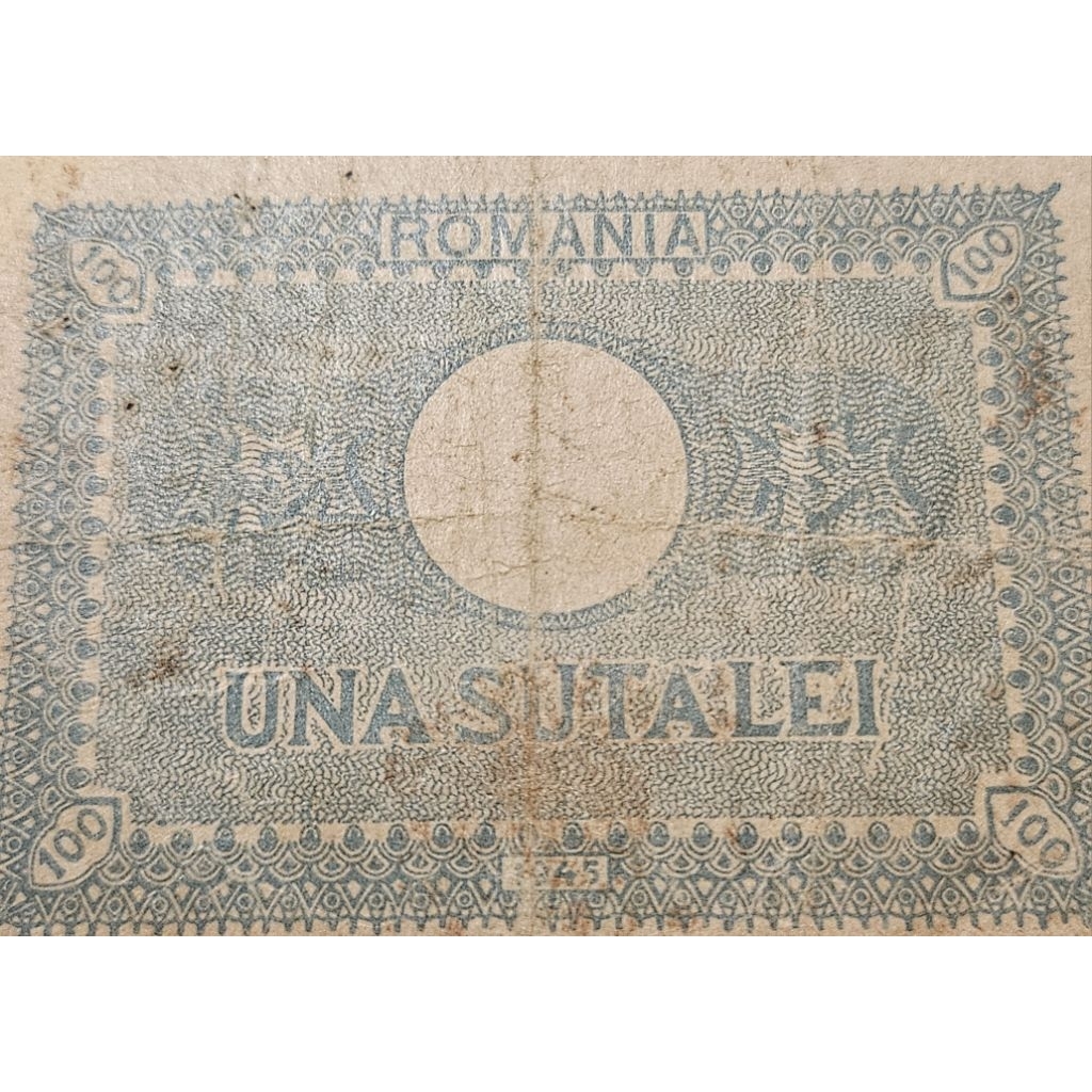 Super Sangat Langka Banget Uang Asing negara romania 100 un leu tahun  1945 dijamin original 100%