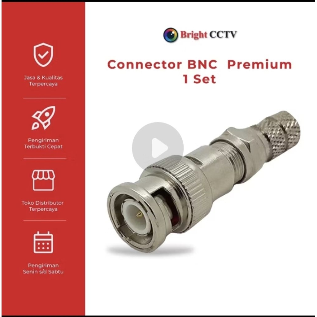 Konektor CCTV BNC Drat 1 Pasang 