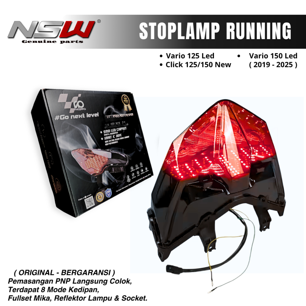 Lampu Belakang Stoplamp Runing Vario VARIO 125 NEW 150 NEW STOPLAMP RUNNING RACEPRO VARIO 125/150