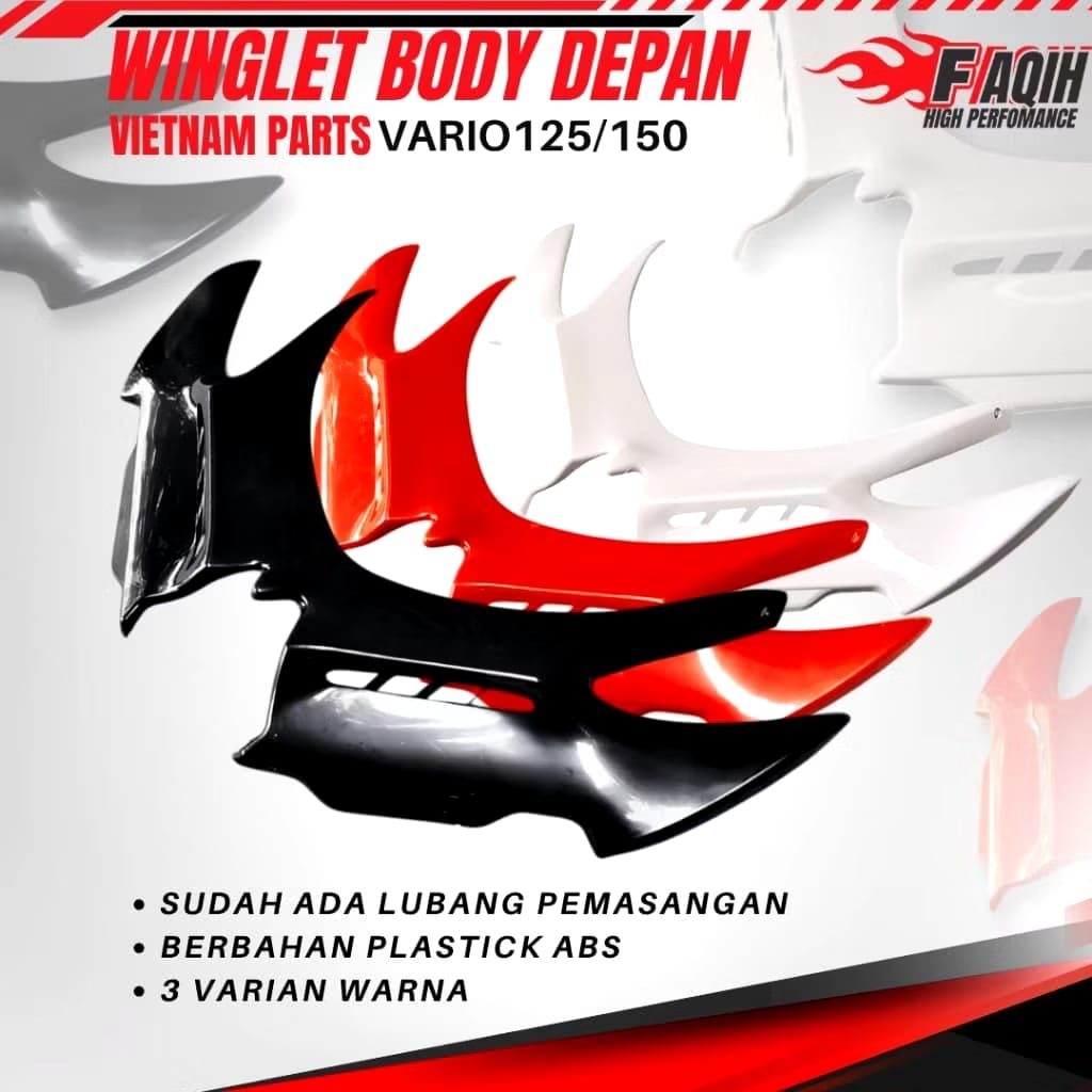 BERKAH MOTOR RACING COD 1 SET KOMPLIT WINGLET VARIO WINGLE DEPAN VARIO ABS WINGLET VARIO 125/150 WIN