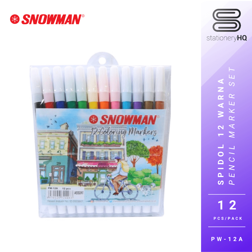 

Spidol Coloring Pencil Marker Snowman 12 Warna Set PW-12A
