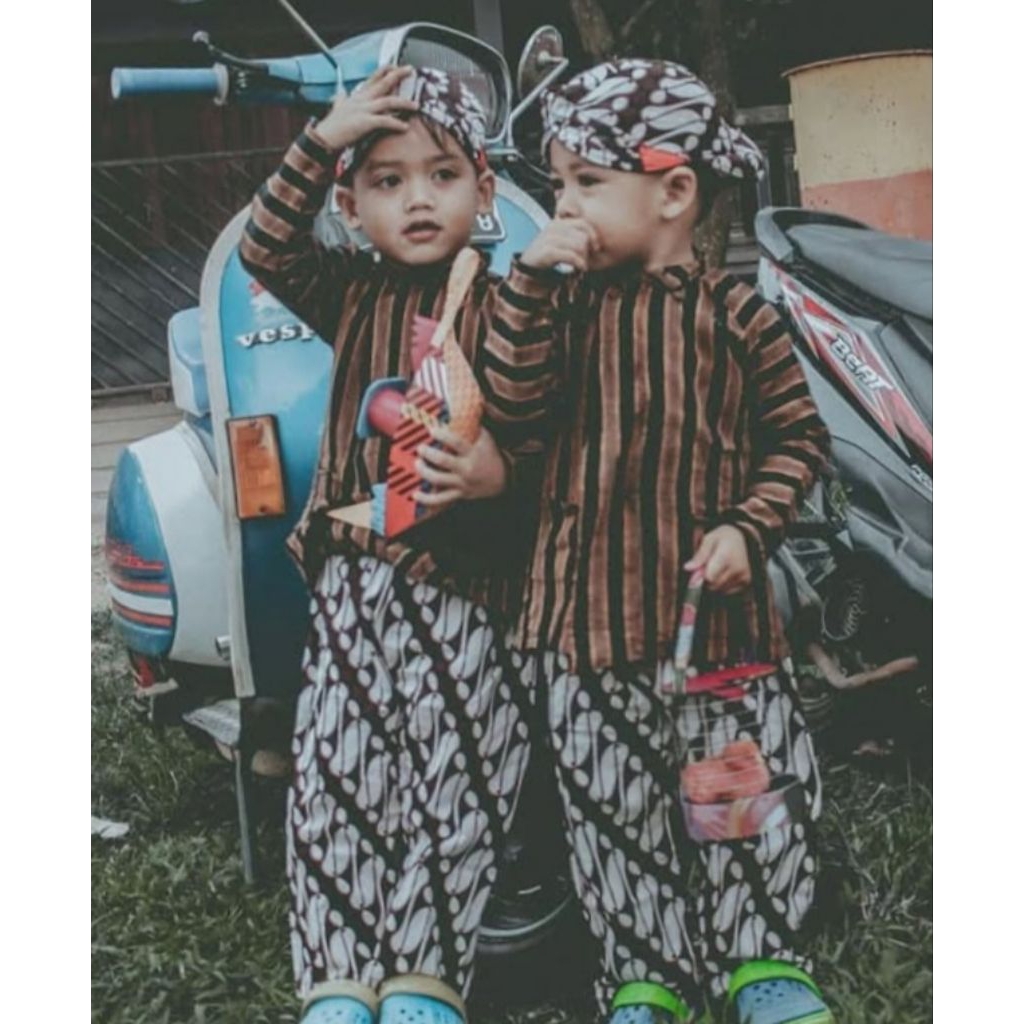 Baju Surjan Lurik Anak//Baju Surjan Lurik Adat Jawa//Surjan Lurik Tradisional//Atasan