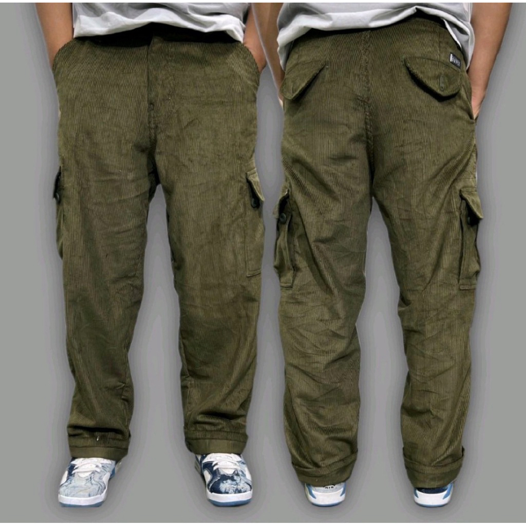 celana cargo korduroy panjang pria original size 28-38 jumbo