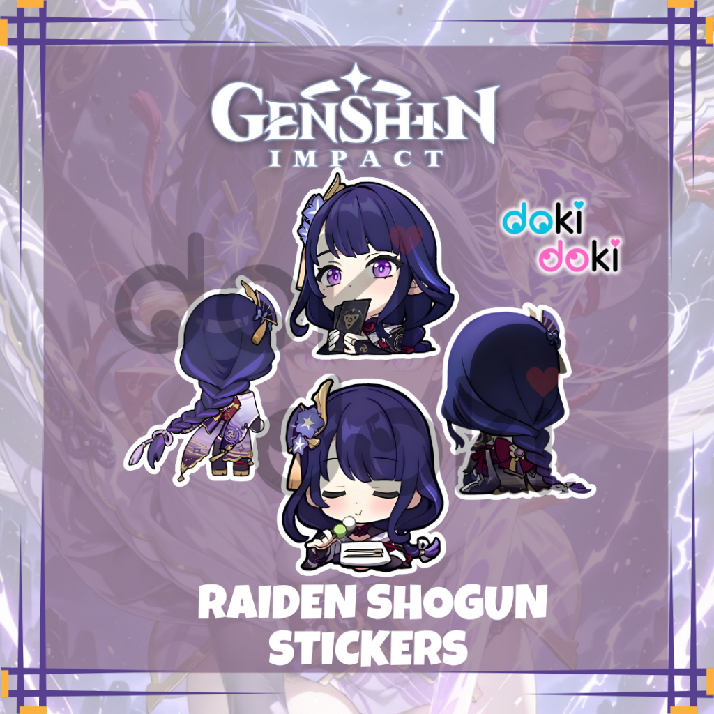 

8 PCS STICKER RAIDEN SHOGUN GENSHIN IMPACT STIKER VINYL WATERPROOF