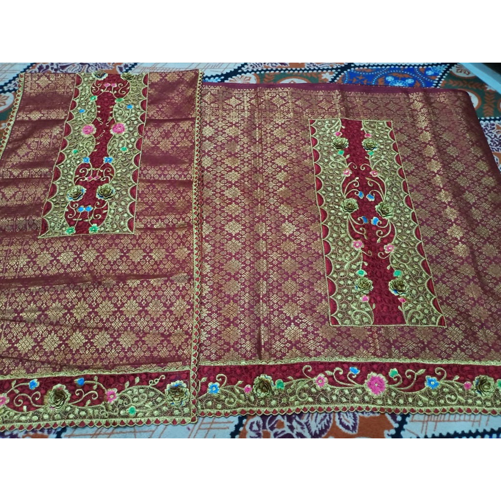 songket tenunan mesin motif lepus full bordir