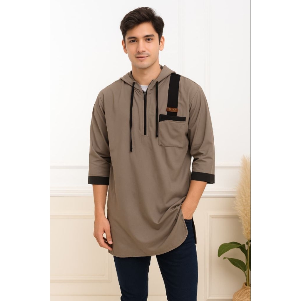 Koko kurta Hoodie,Koko kurta gaul,Koko Pakistan,kurta tangan tiga perempat,Koko kurta,Koko pria dewa