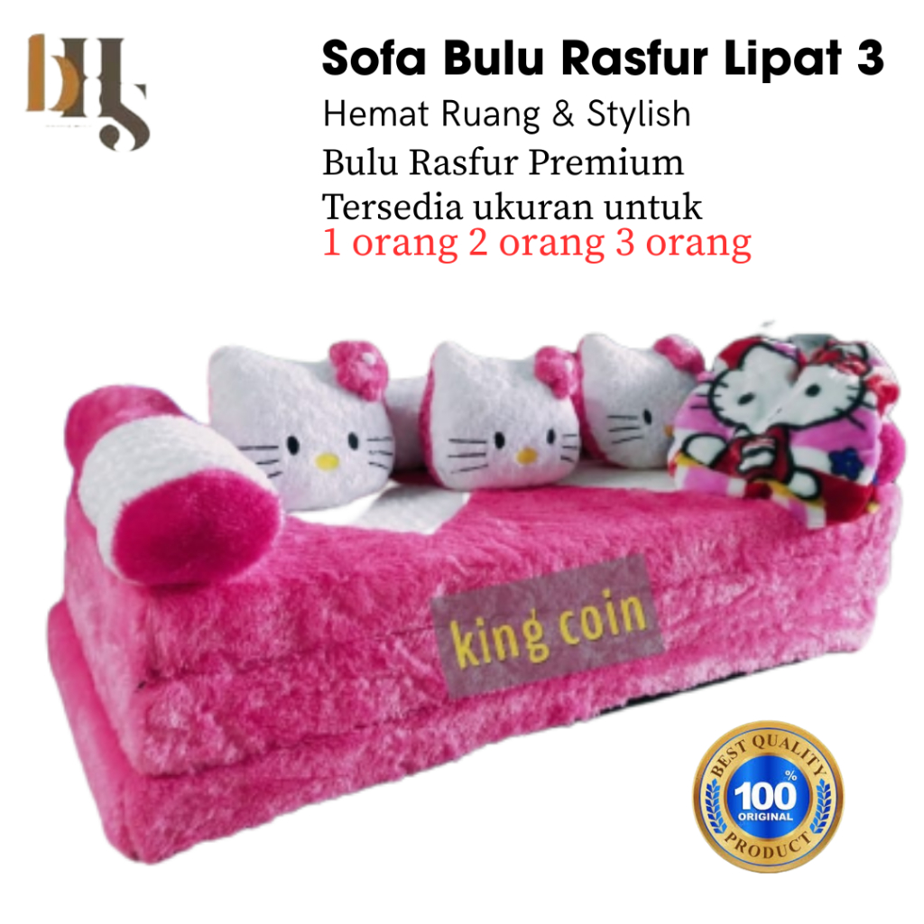 Sofa Bulu Rasfur Lipat 3 Kasur Busa – Hemat Ruang & Stylish