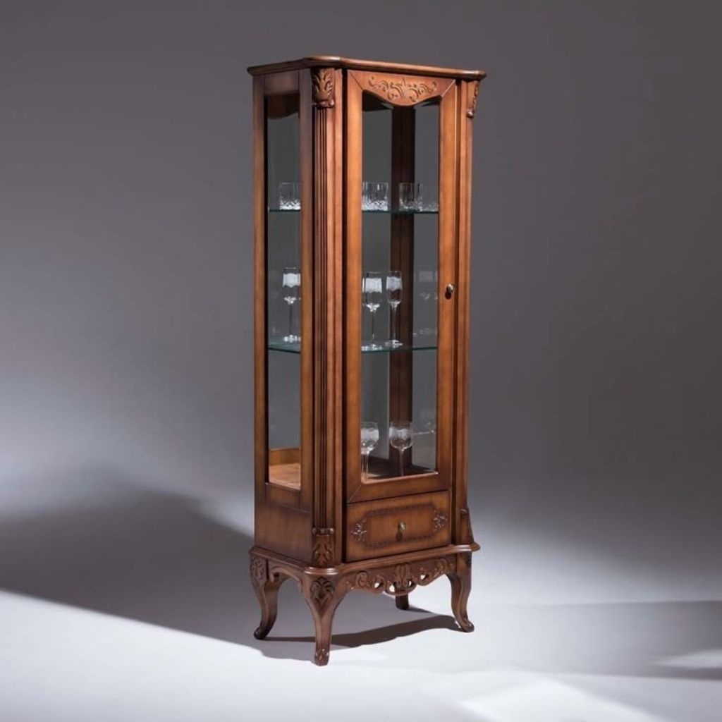 Lemari Pajangan Kaca Lemari Hias Kayu Jati Lemari Kaca Kayu Jati 05NAG