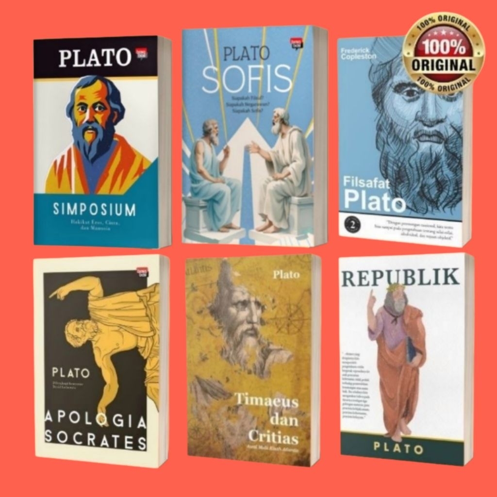 paket buku sofis/simposium/apologia socrates/filsafat plato/republik plato/plato/buku plato