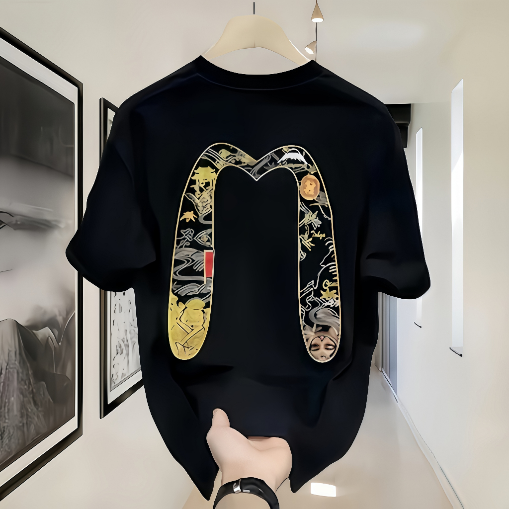 （COD）Official Evisu Outlets 100% Cotton Heavyweight Unisex Graphic Tee: Original Prints, High-Qualit