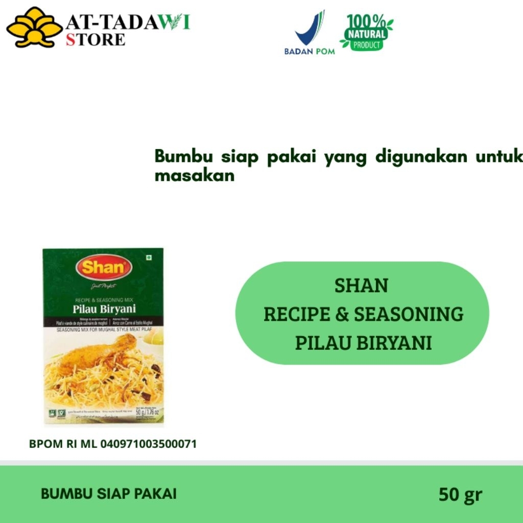 

SHAN RECIPE & SEASONING MIX PILAU BIRYANI - bumbu masak siap saji - 50 gr
