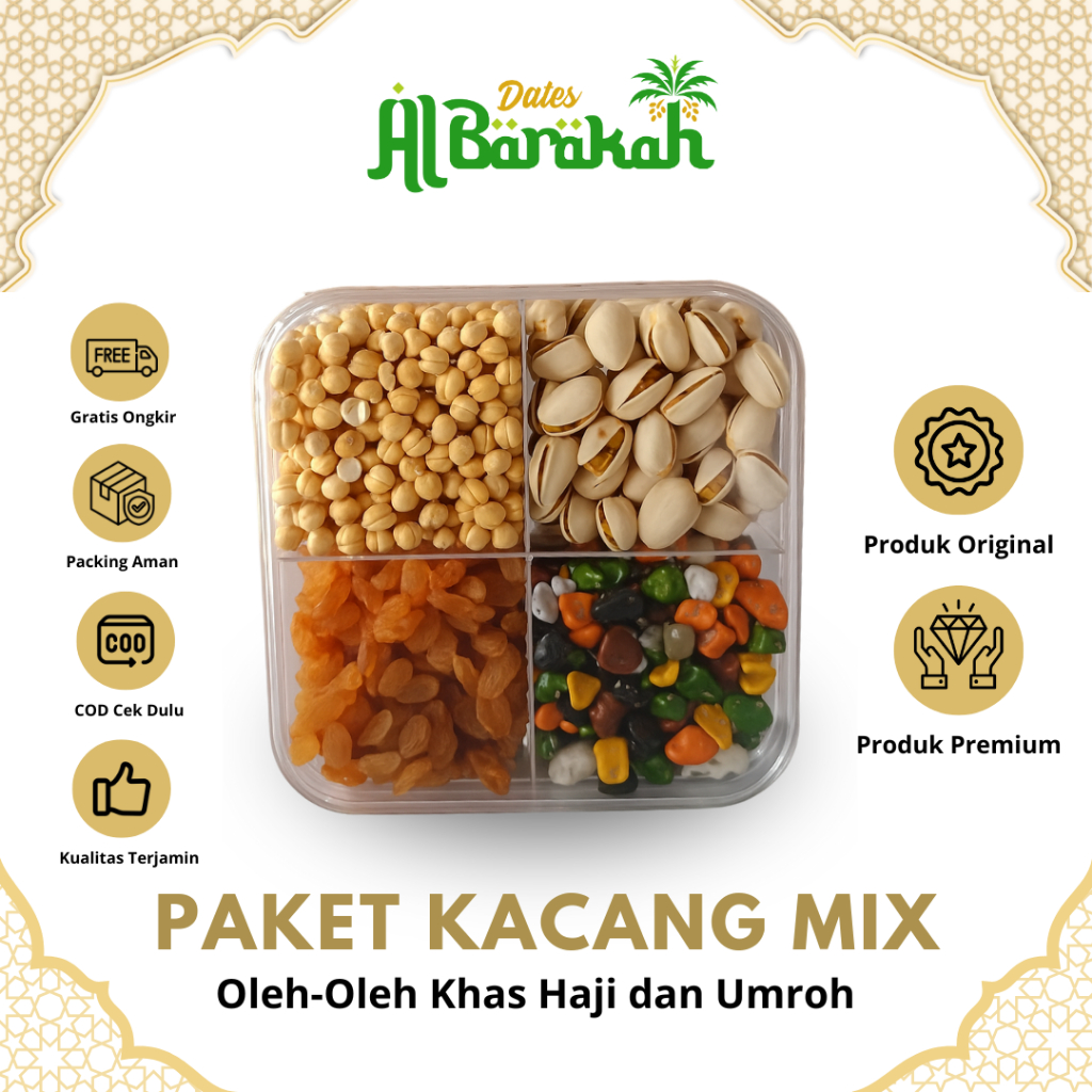 

Paket Kacang Mix 4in1 Mix Nuts Camilan Coklat Almond Pistachio Arab Oleh Oleh Haji dan Umroh