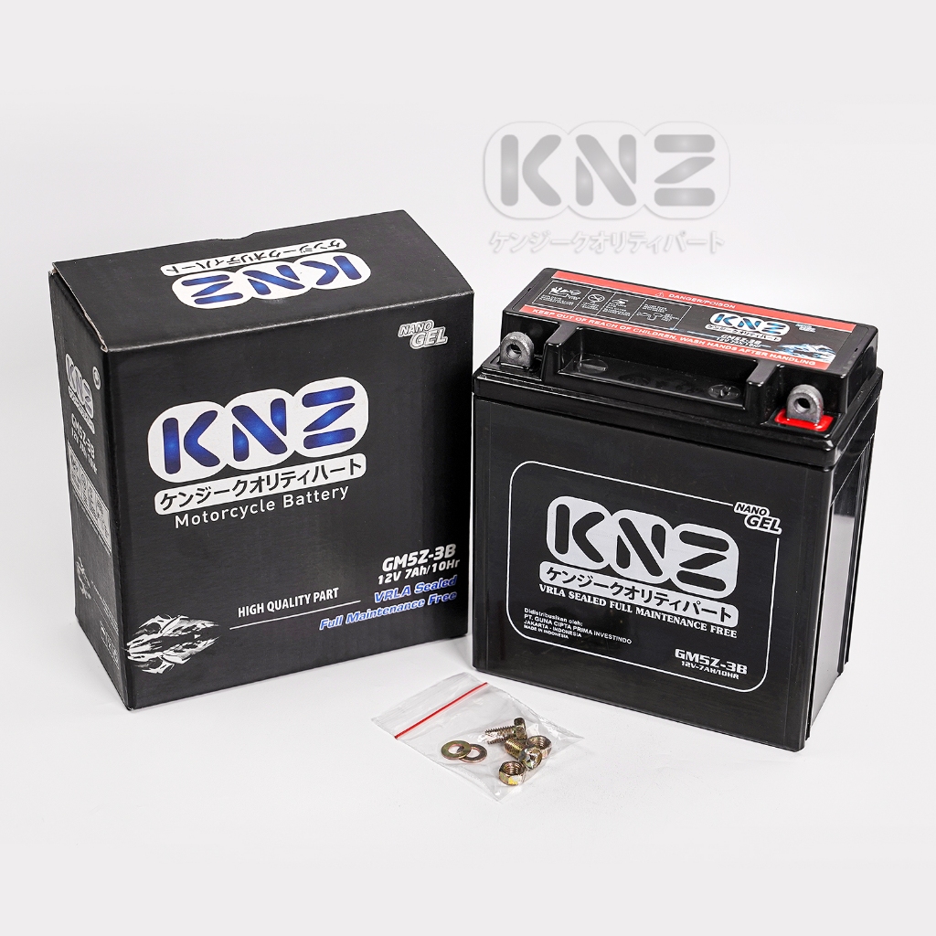 Aki Kering Accu GM5Z - 3B 12V Merk KNZ GRAND PRIMA JUPITER MIO SPORTY Battery Aki Motor Merk KNZ
