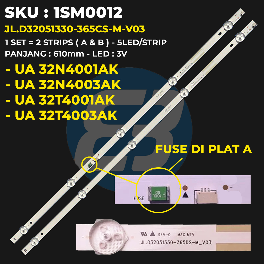 Backlight TV Samsung 32 Inch UA32N4001AK UA32N4003AK UA32T4001AK UA32T4003AK