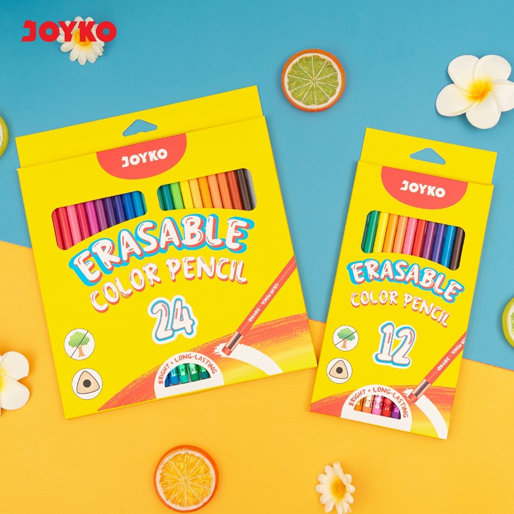 

PENSIL WARNA BISA HAPUS | ERASABLE COLOR PENCIL | JOYKO | CP-0130-24 | CP-0130-12