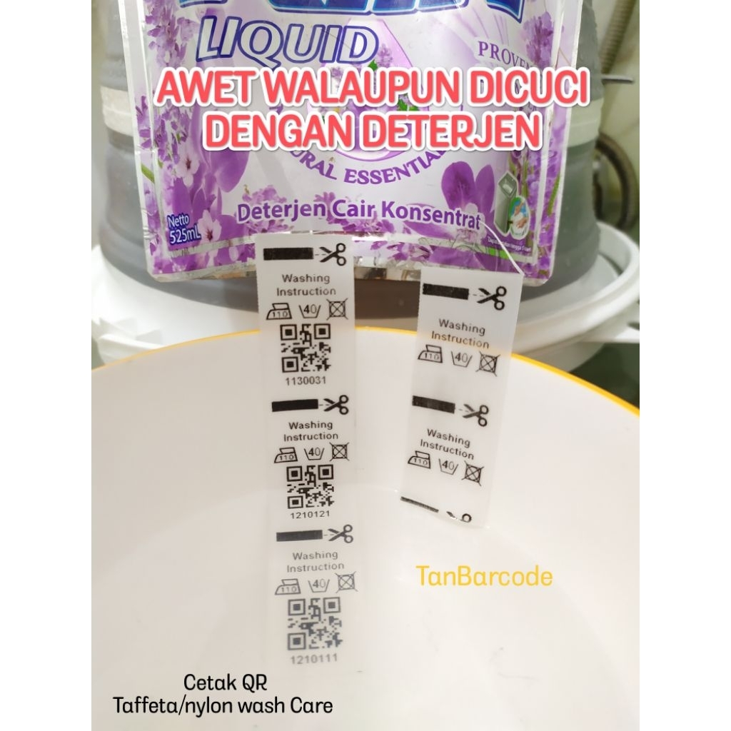 

tahan deterjen Cetak taffeta/nylon QR/MATRIX 2.5x5cm 1000pc