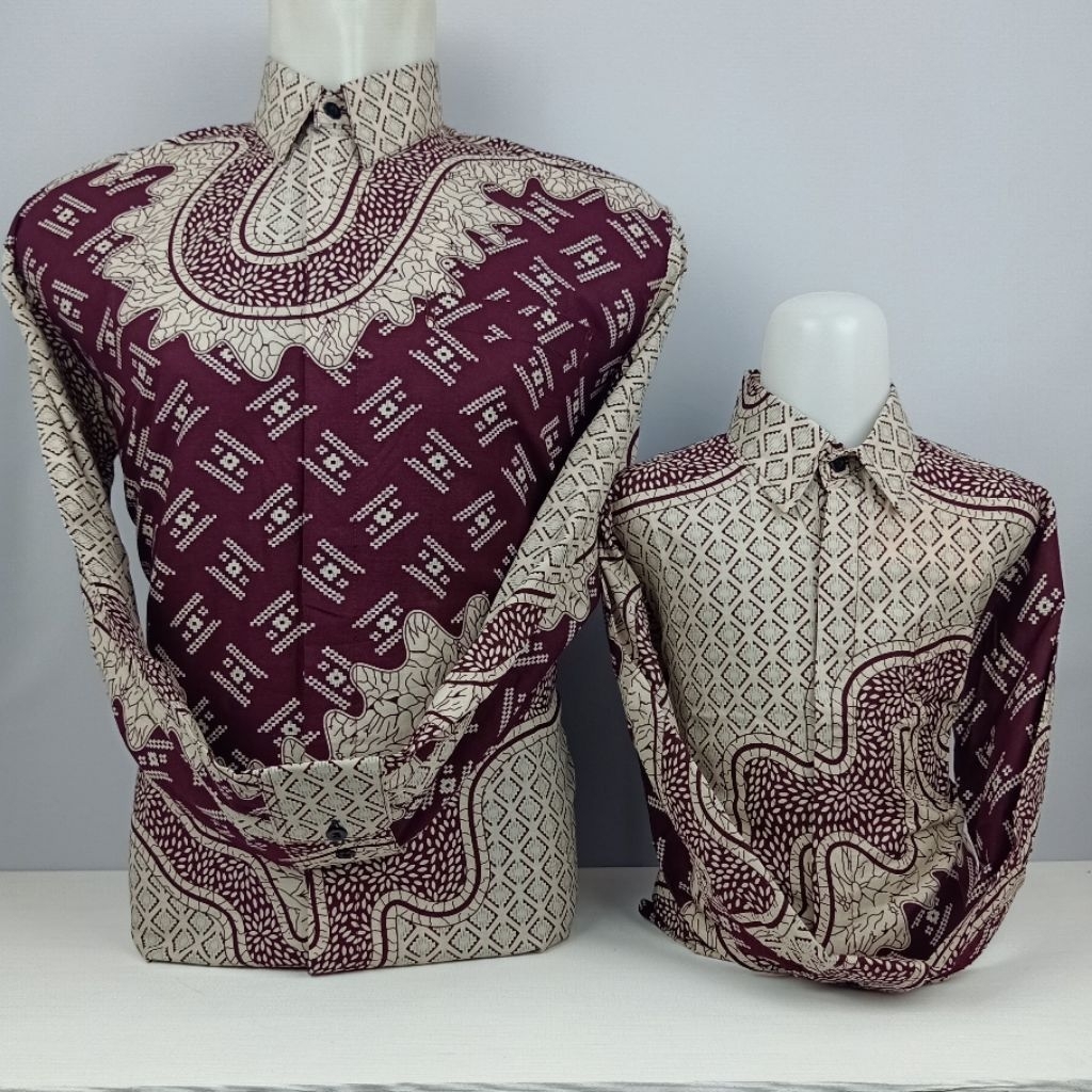Kemeja Batik Cuople Ayah Dan Anak Laki-laki Bahan Katun Premium