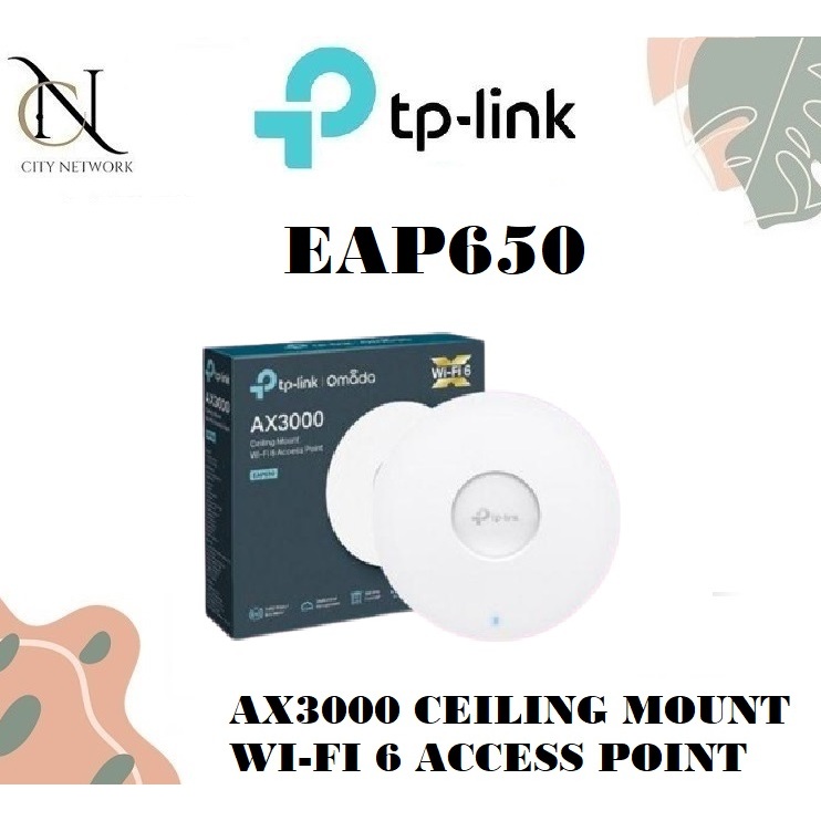 TPLINK EAP650 AX3000 Ceiling Mount WiFi 6 Access Point