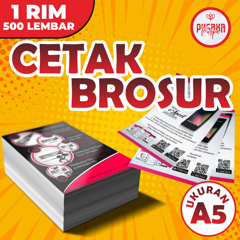 

Cetak Brosur Ukuran A5 / Flyer / Leaflet / Printing - Bahan Art Paper 150 gsm 2 sisi