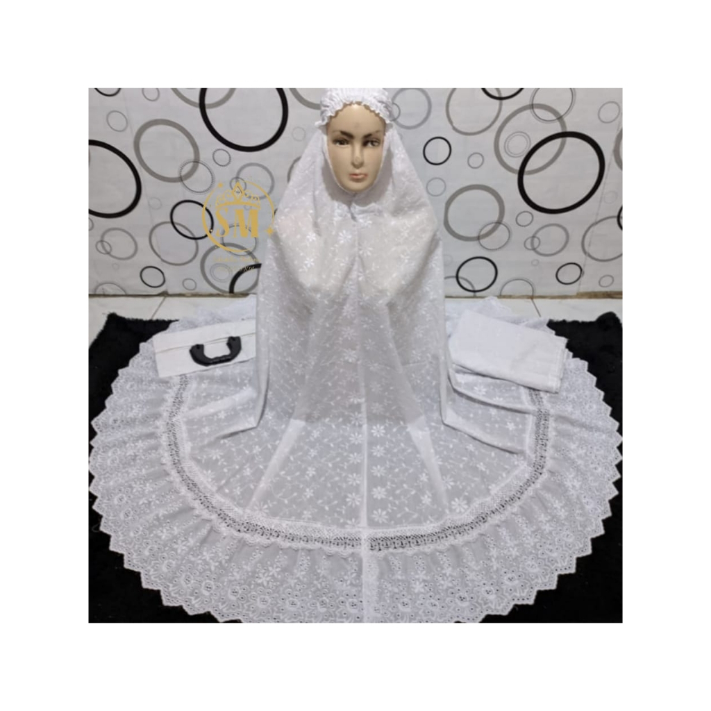 MUKENA KATUN PARIS PREMIUM PUTIH BERSIH