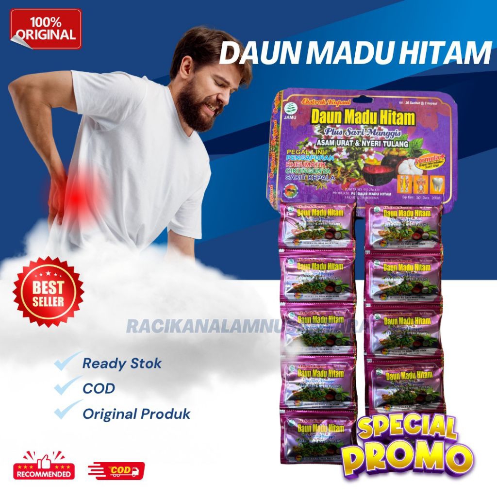 

daun madu hitam kapsul original 1 renceng isi 20 saset 100% asli