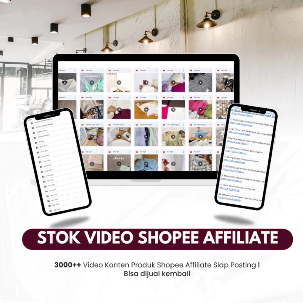2500++ BANK VIDEO SHOPEE AFFILIATE - BIKIN KONTEN GA USAH RIBET