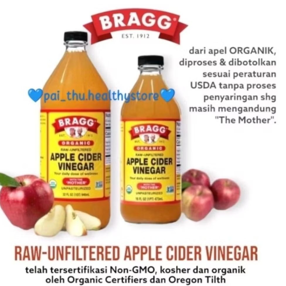 

BRAGG Apple Cider Vinegar - Bragg Cuka Apel- Apel Cuka Bragg @473ml